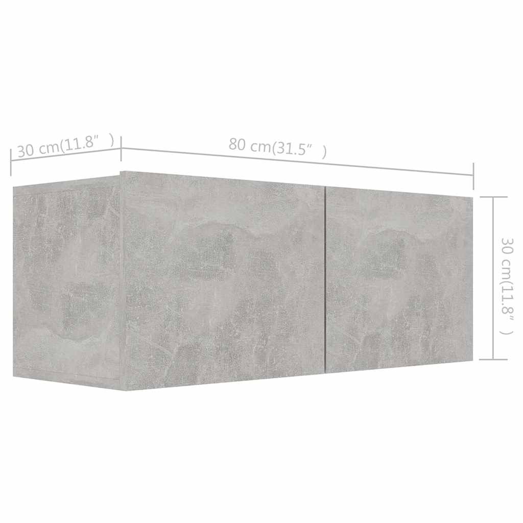 vidaXL 6 Piece TV Cabinet Set Concrete Grey Engineered Wood 6