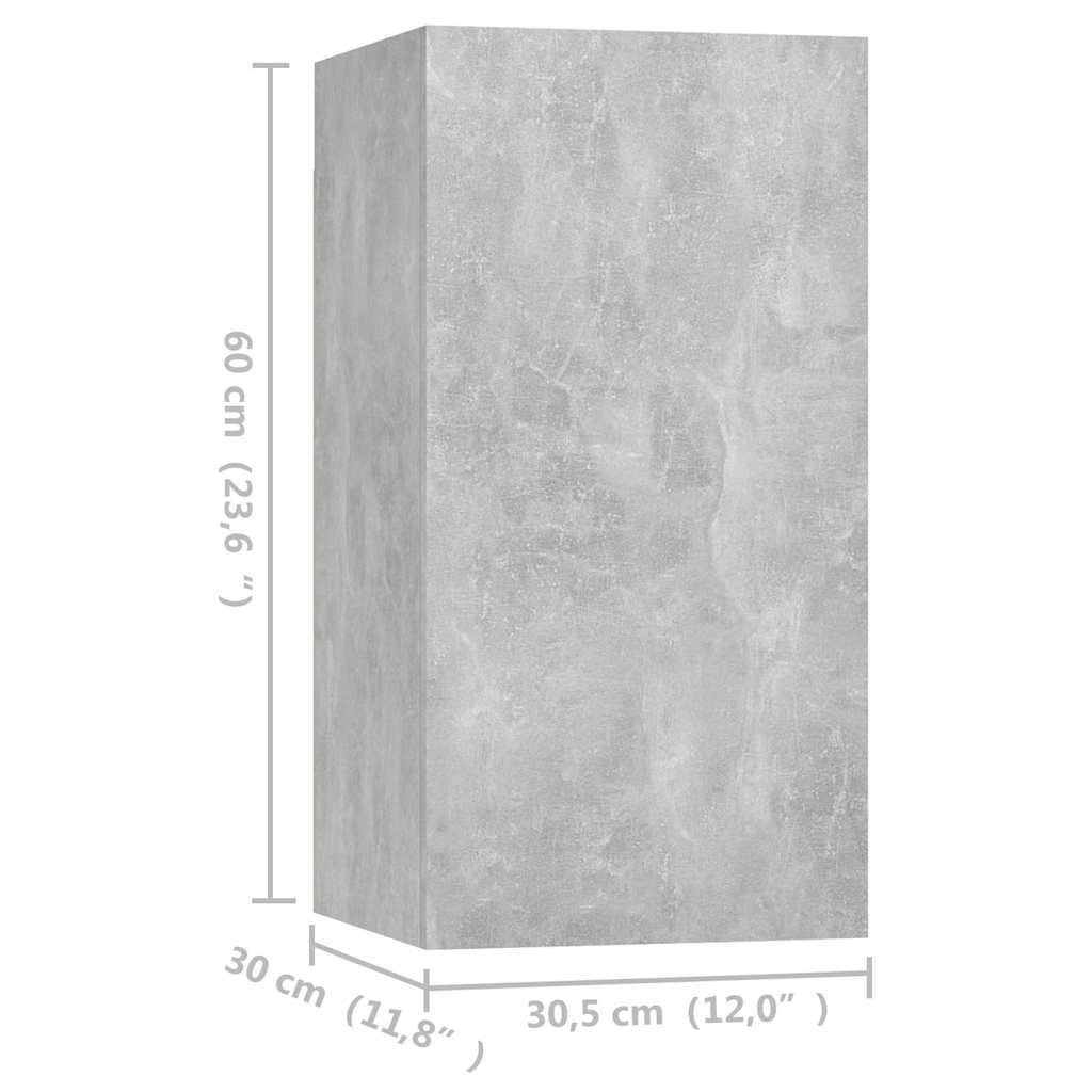 vidaXL TV Cabinets 4 pcs Concrete Grey 30.5x30x60 cm Engineered Wood 5