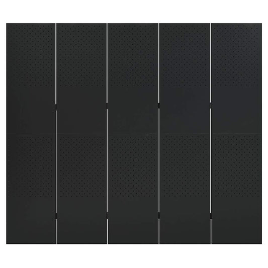 vidaXL 5-Panel Room Divider Black 200x180 cm Steel 2