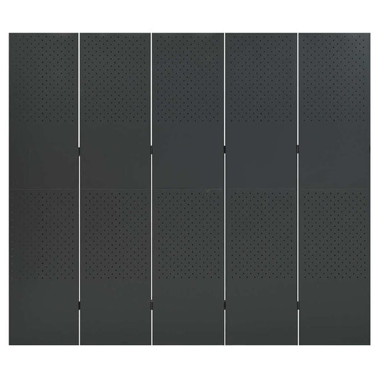 vidaXL 5-Panel Room Divider Anthracite 200x180 cm Steel 2