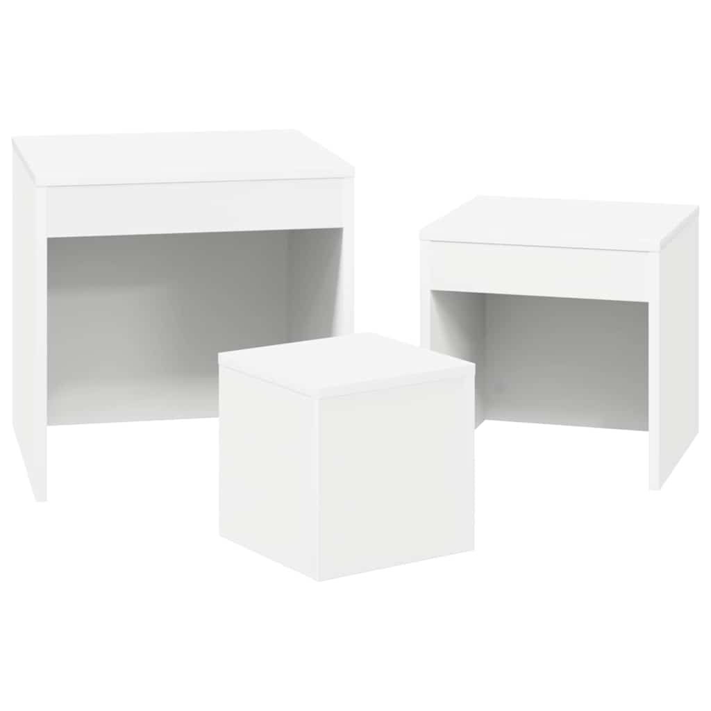 Nesting Tables 3 pcs Engineered Wood White