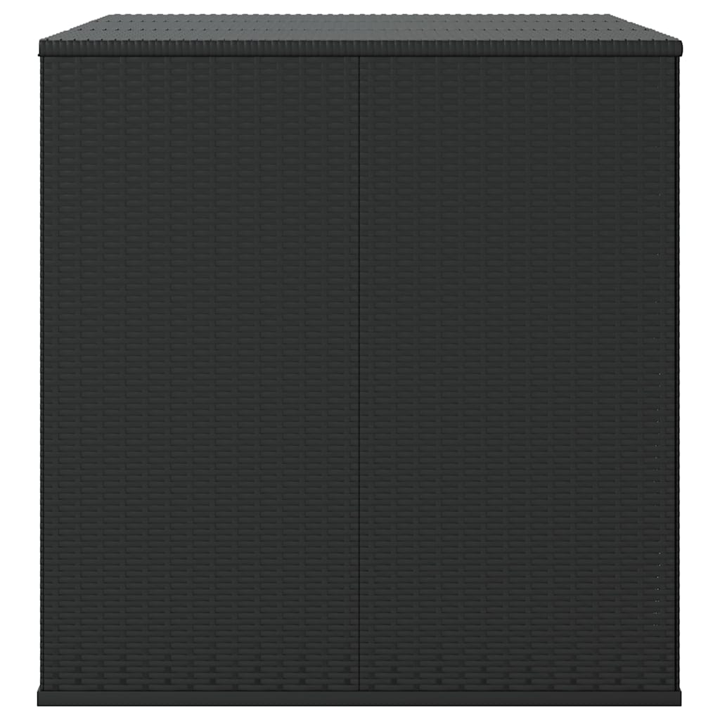 Garden Cushion Box PE Rattan Black 145 cm 103 cm 100 cm