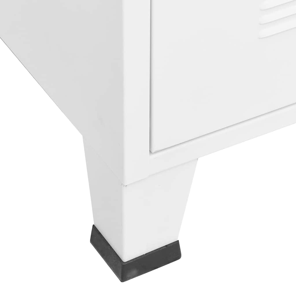 339614 vidaXL Industrial Wardrobe White 90x50x180 cm Metal 6