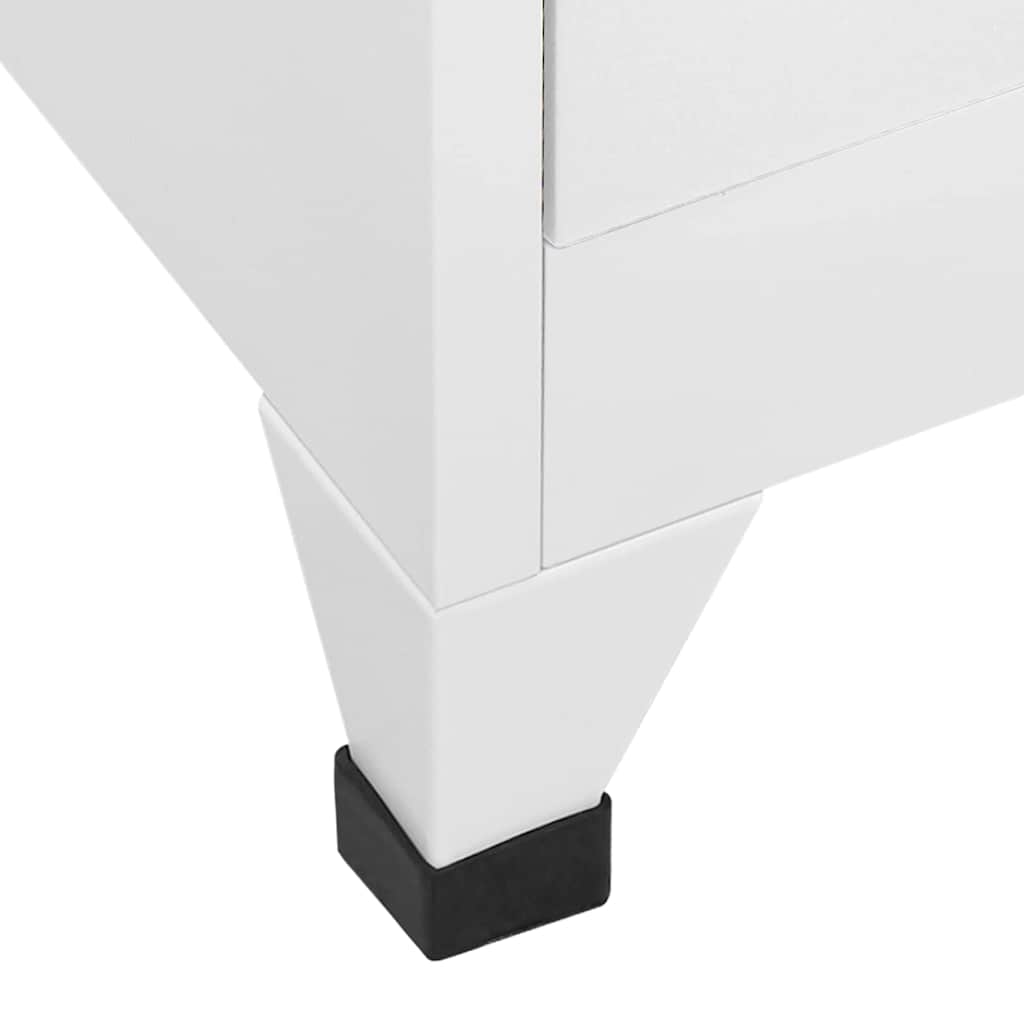 vidaXL Locker Cabinet White 90x45x180 cm Steel 6