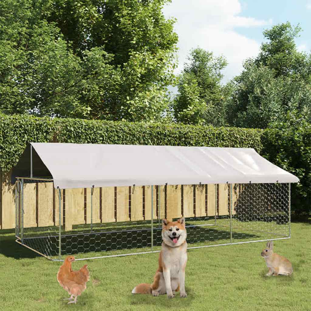 vidaXL Outdoor Dog Kennel with Roof