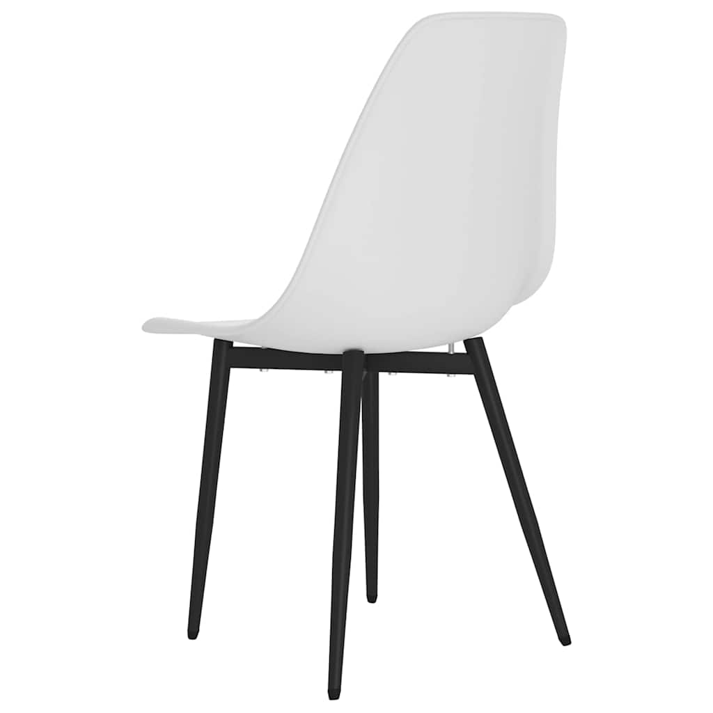 vidaXL Dining Chair | Set of 6 | White | Polypropylene, powder-coated metal 6