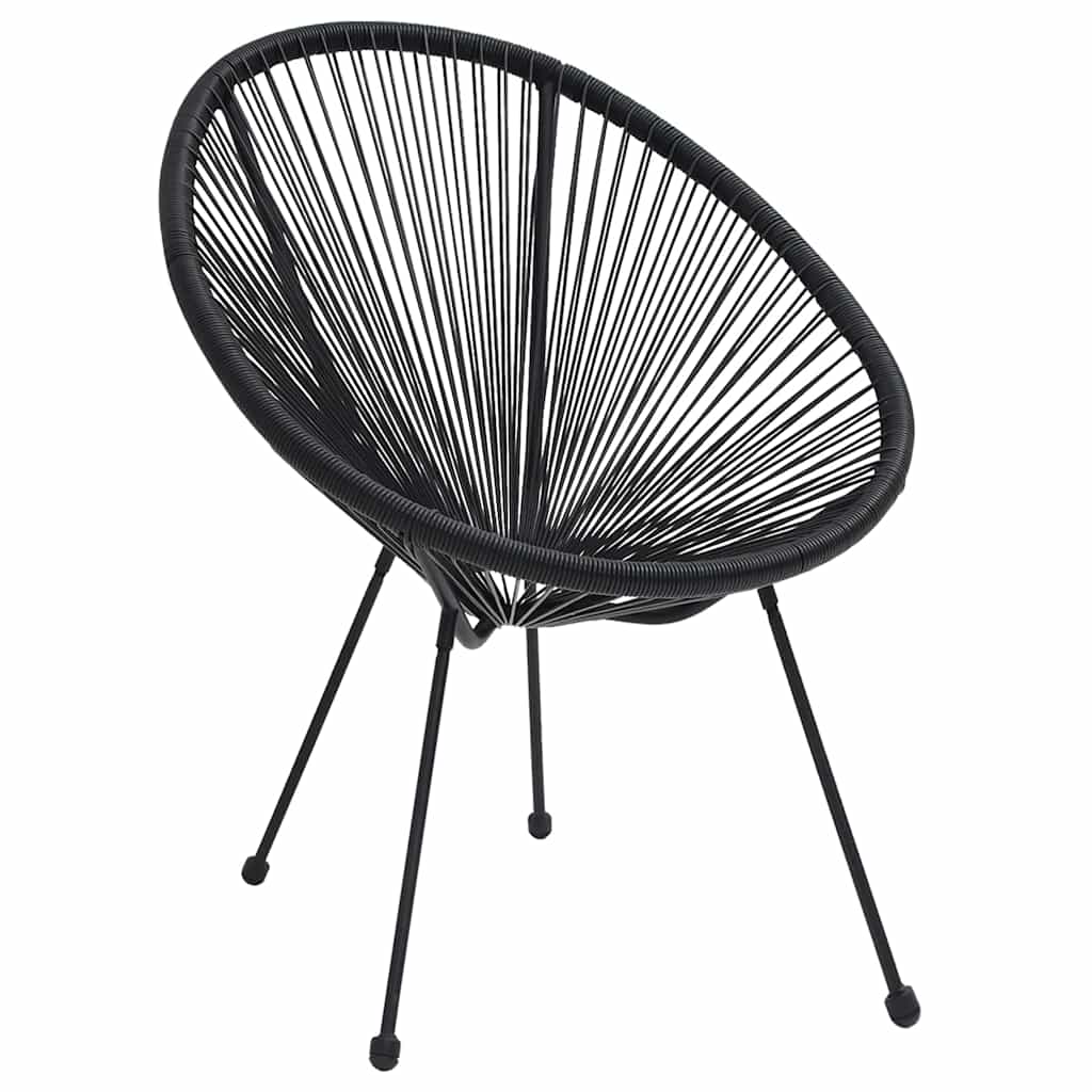 vidaXL 3 Piece Garden Dining Set Black 6