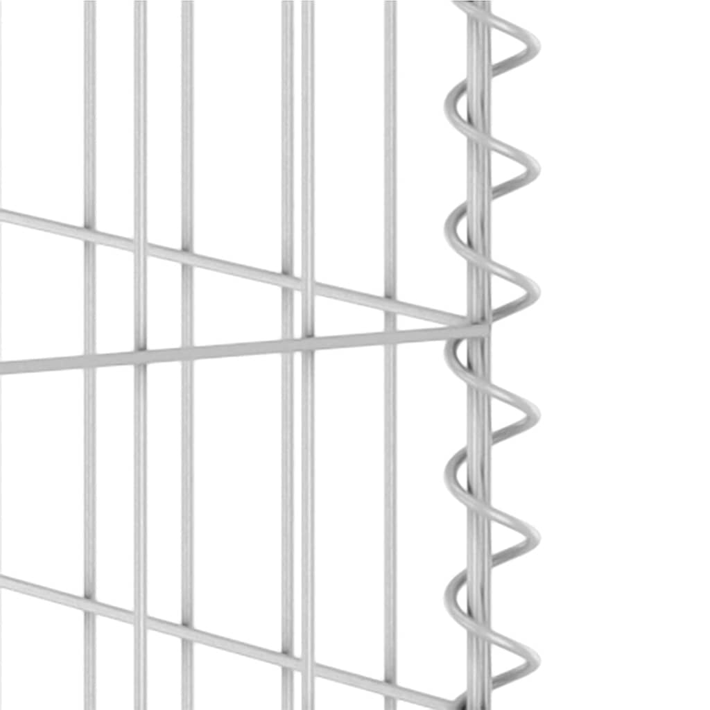 vidaXL Gabion Wall for Garbage Bins Galvanised Steel 180x100x110 cm 6