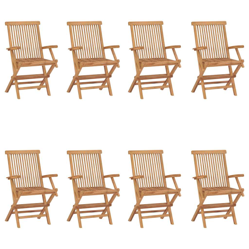 vidaXL Folding Chairs Solid Teak Wood