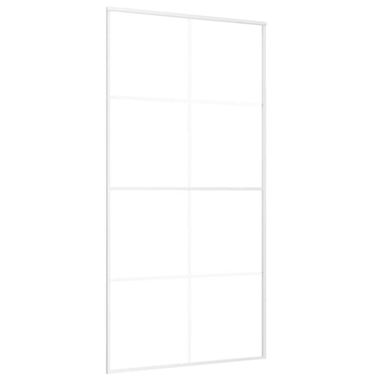 vidaXL Sliding Door Frosted ESG Glass and Aluminium 102.5x205 cm White 2