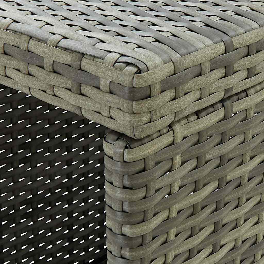 vidaXL 5 Piece Garden Bar Set with Cushions Poly Rattan Grey 6