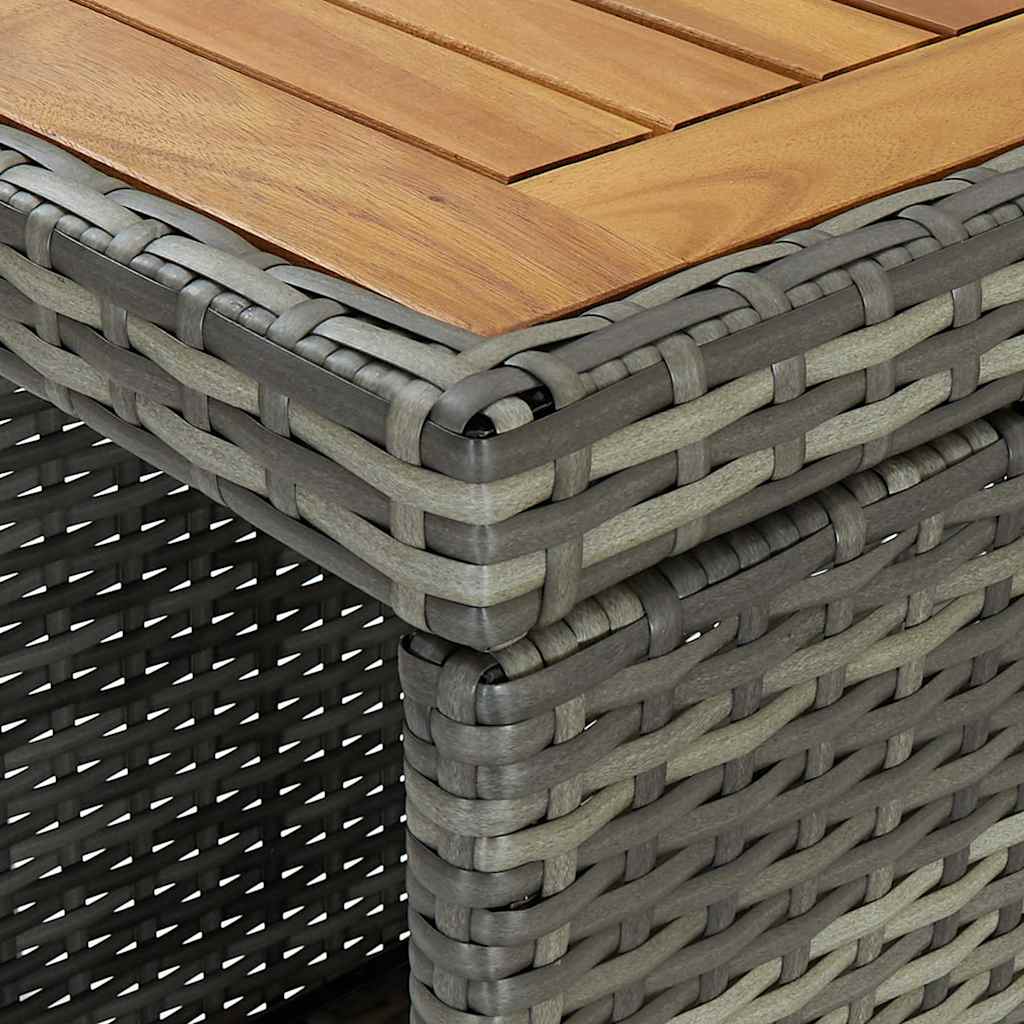 vidaXL 5 Piece Garden Bar Set with Cushions Poly Rattan Grey 6
