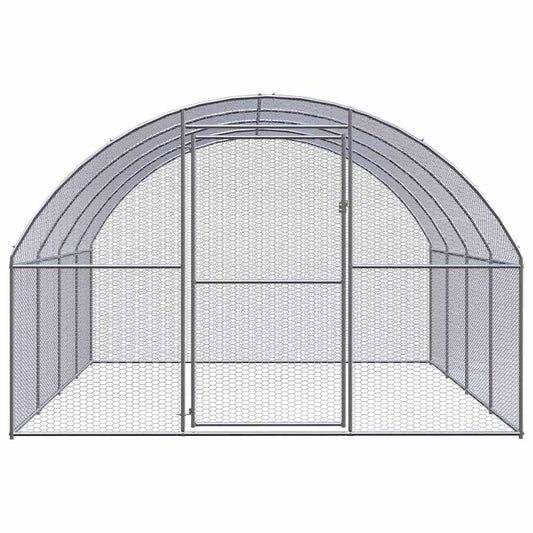 vidaXL Chicken Coop | Silver | Galvanised Steel | Large | Durable | Chicken Coop 2