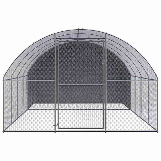 Outdoor Chicken Coop Galvanised Steel 3 x 4 x 2 m With roof