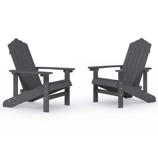 vidaXL Garden Adirondack Chairs 2 pcs HDPE Anthracite 2
