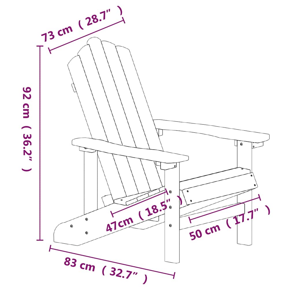 vidaXL Garden Adirondack Chairs 2 pcs HDPE Anthracite 5