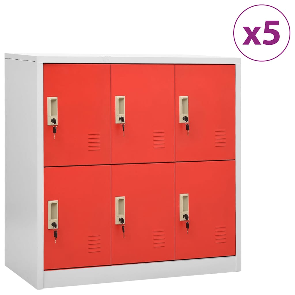 vidaXL Locker Cabinets 90x45x92.5 cm Steel with 6 Lockers