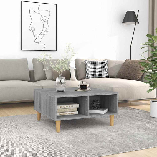 Coffee Table 60x60x30 cm Engineered Wood Grey sonoma