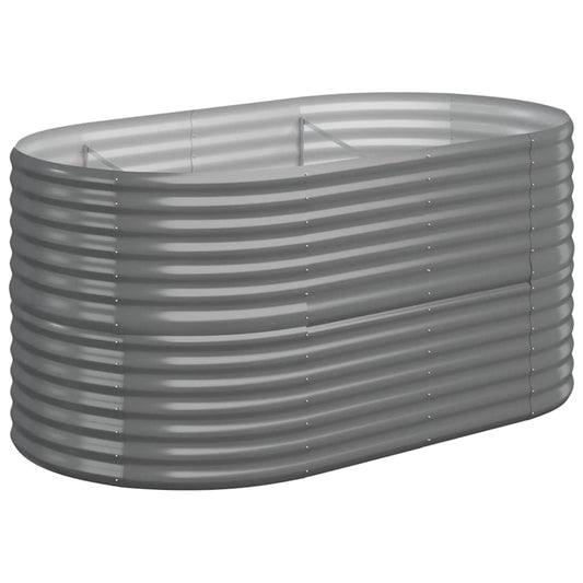 Garden Raised Bed Galvanised Steel Height 68 cm Grey 152 cm