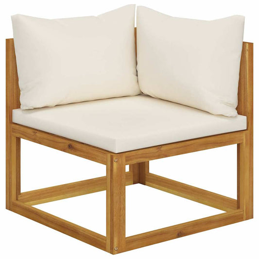 vidaXL 2-seater Garden Bench with Cream White Cushions 2
