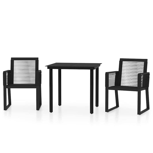 vidaXL 3 Piece Garden Dining Set Black 2