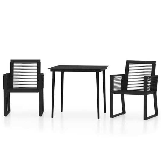 5 Piece Garden Dining Set Black 2