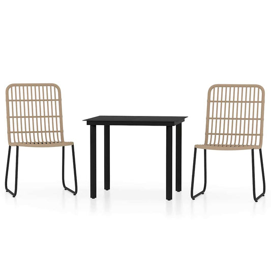 vidaXL 3 Piece Garden Dining Set Oak 2