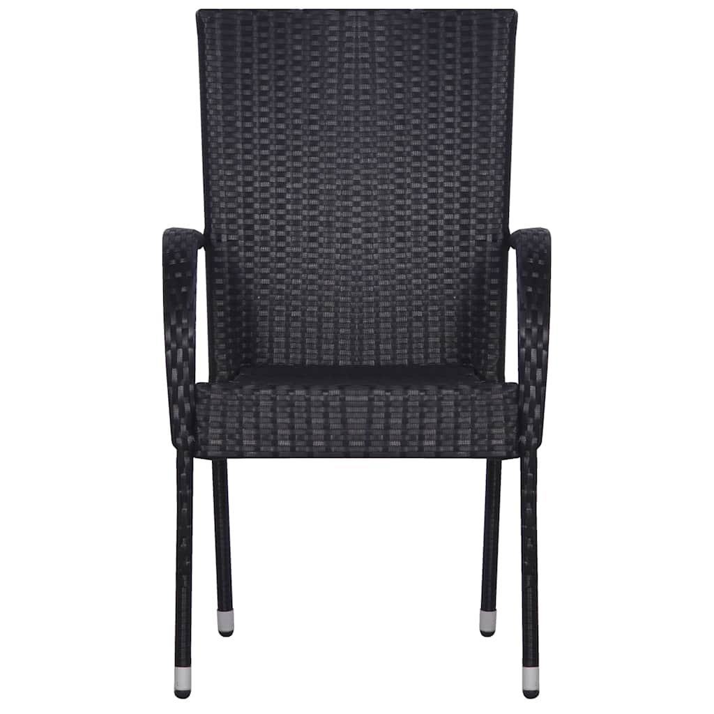 vidaXL 5 Piece Garden Dining Set Black 6
