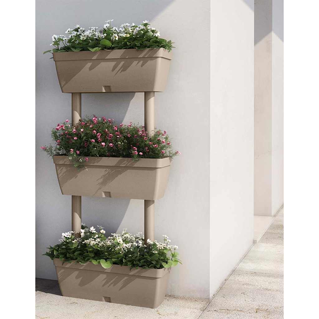 Garden Planter 3 pcs 100 cm Taupe