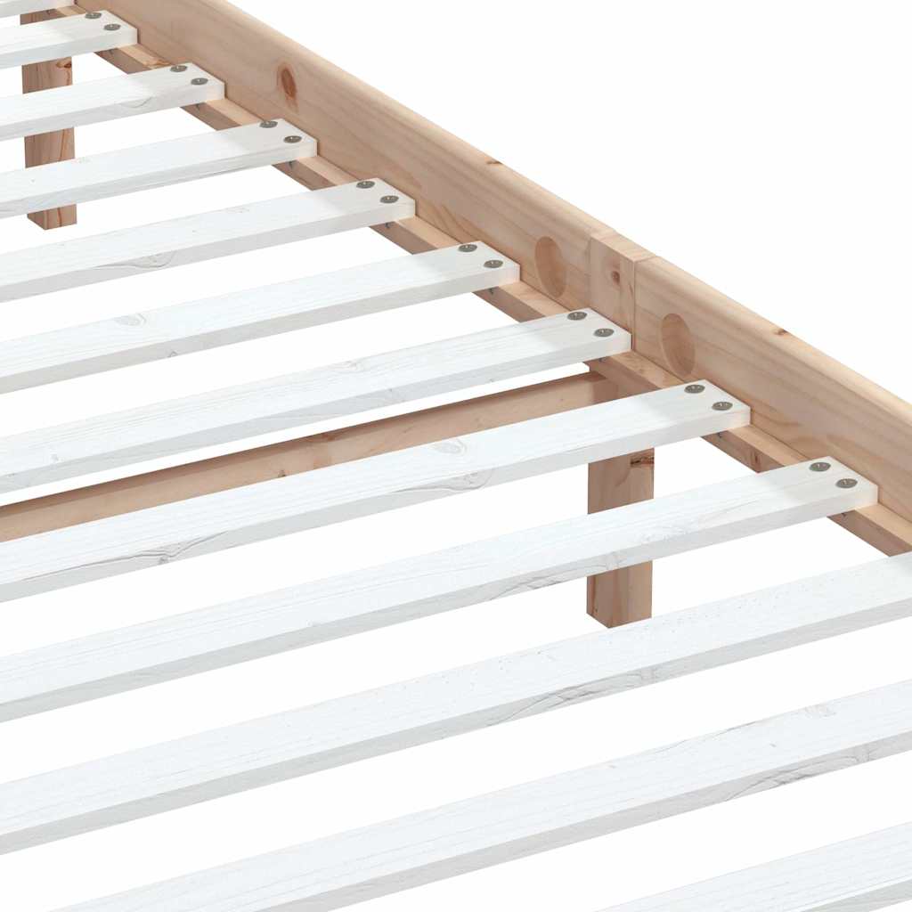 Bed Frame without Mattress Solid Wood Length 200 cm Natural 180 cm