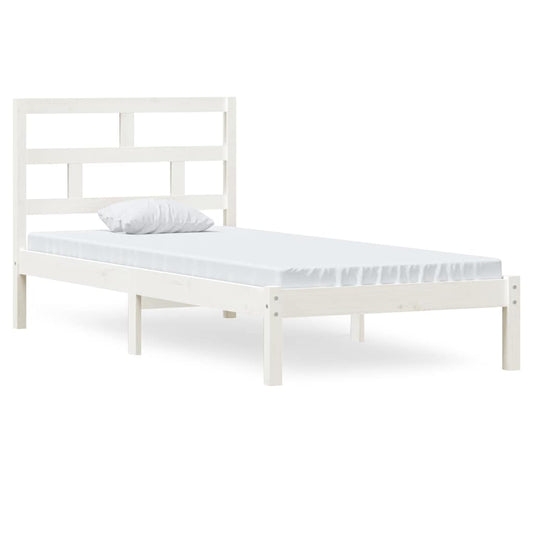 Bed Frame without Mattress Solid Wood Length 200 cm White 90 cm