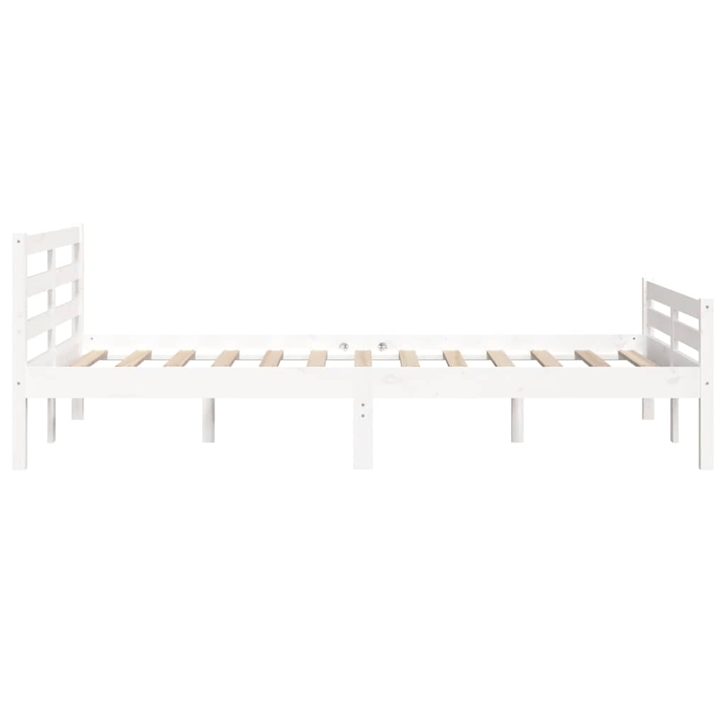 Bed Frame without Mattress Solid Wood Length 190 cm White 135 cm