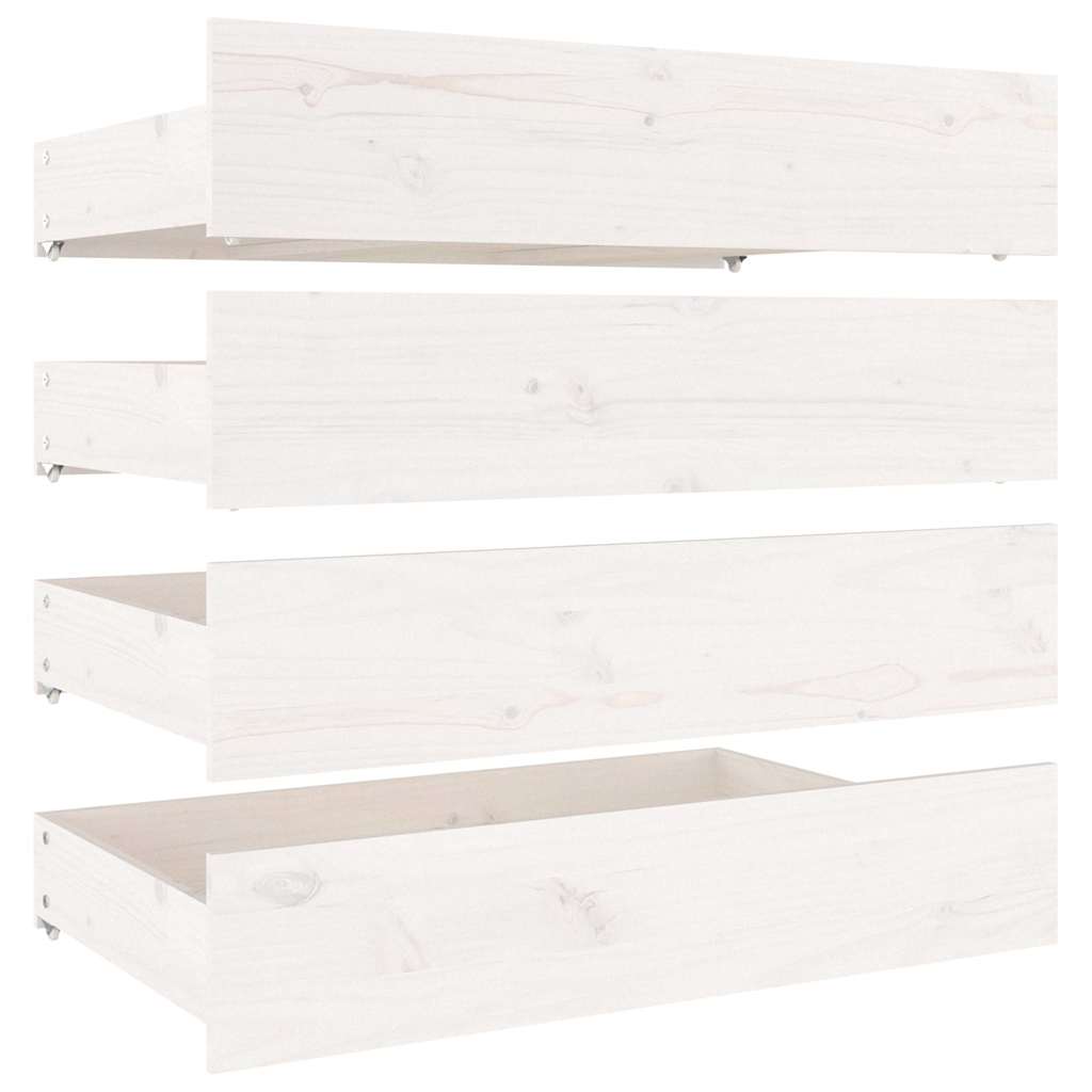 vidaXL Bed Frame without Mattress with Drawers White 140x190 cm 6