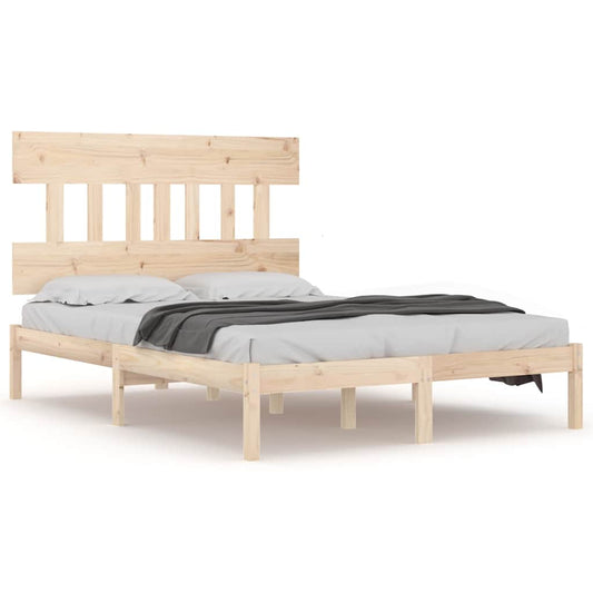 Bed Frame without Mattress Solid Wood Length 200 cm Natural 120 cm