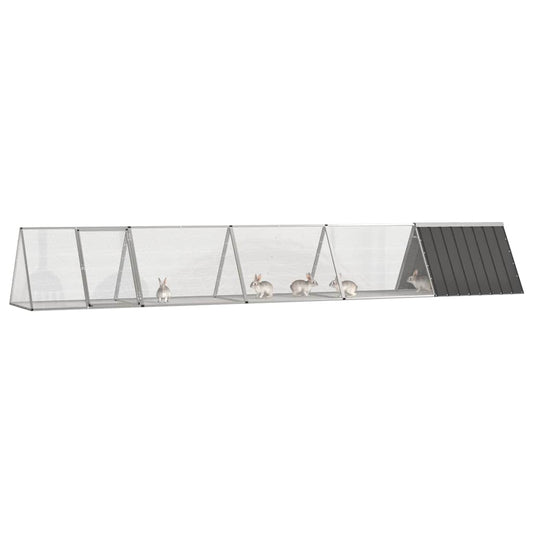 vidaXL Rabbit Cage Anthracite 504.5x80.5x71 cm Galvanised Steel 2