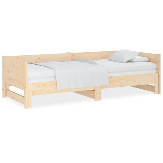 vidaXL Pull-out Day Bed without Mattress Solid Wood Pine 2x(90x190) cm 2