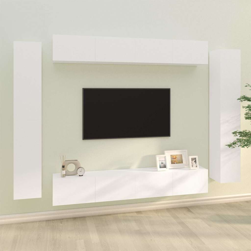 vidaXL 8 Piece TV Cabinet Set Engineered Wood