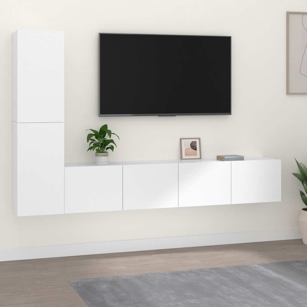 vidaXL 4 Piece TV Cabinet Set Engineered Wood