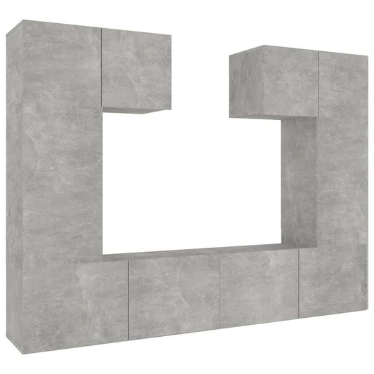 vidaXL 6 Piece TV Cabinet Set Concrete Grey Engineered Wood 2