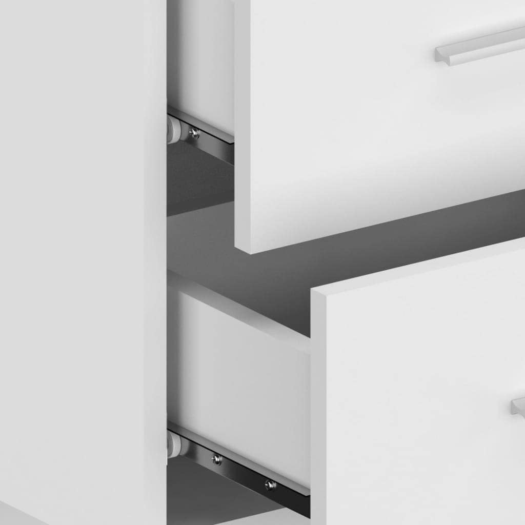vidaXL Bed Headboard with Cabinets White Engineered Wood 6