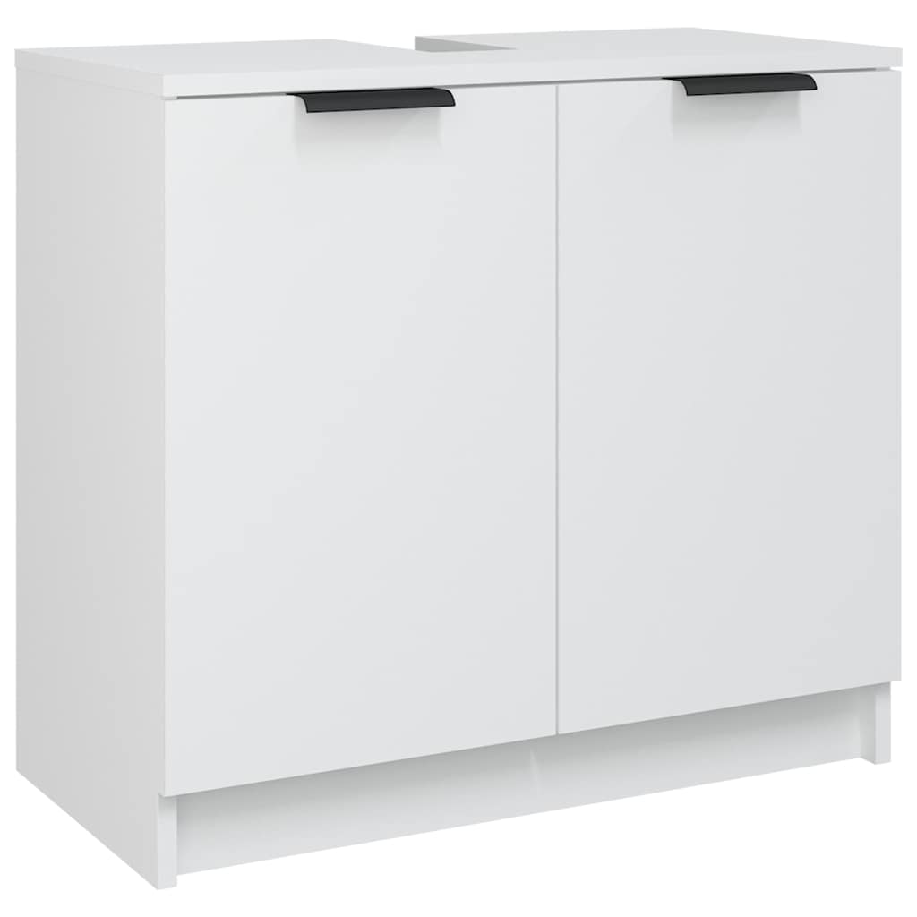 vidaXL 3 Piece Bathroom Cabinet Set White Engineered Wood 6