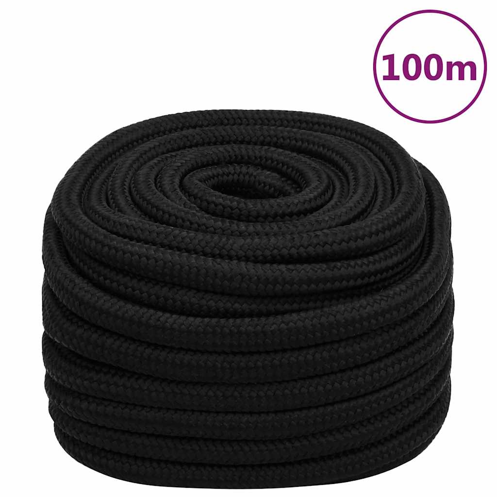 Work Rope Polyester Black Length 100 m 20 mm
