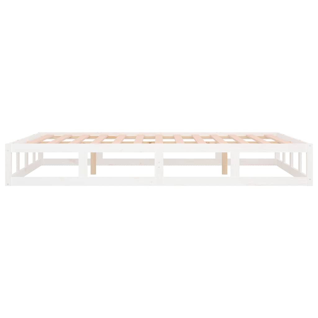 Bed Frame without Mattress Solid Wood Length 200 cm White 200 cm