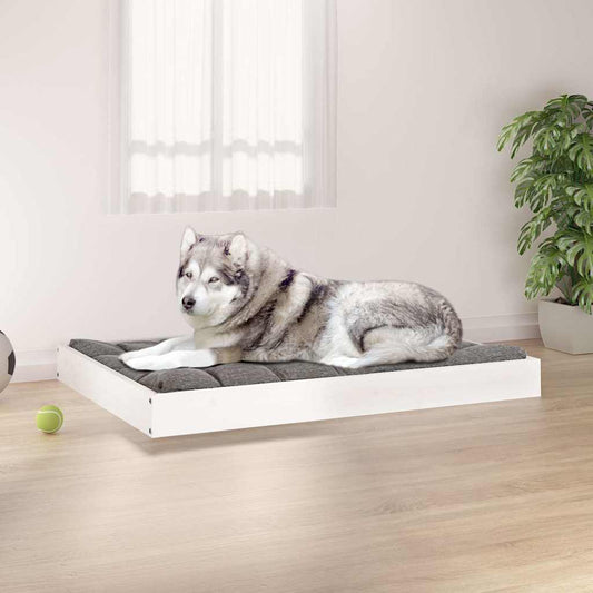 Dog Bed 101,5x74x9 cm Solid Wood Pine White