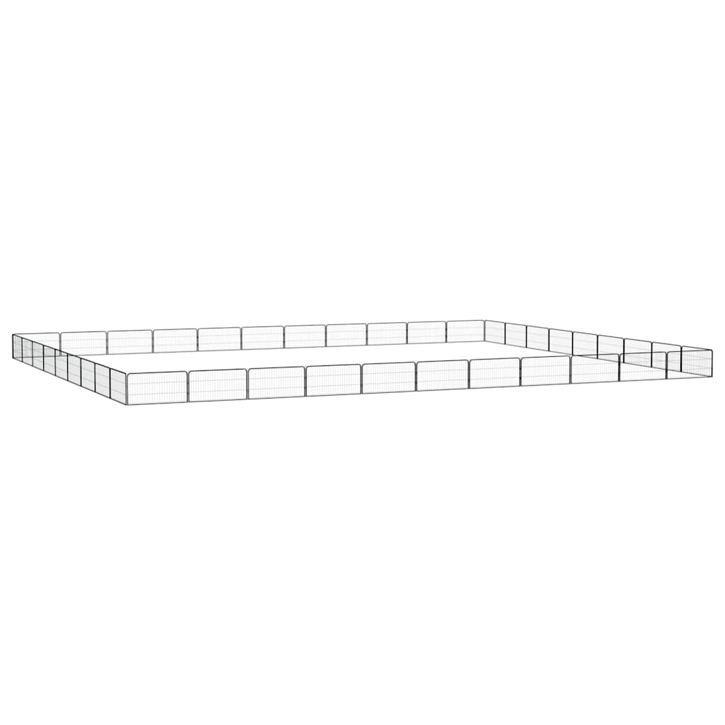 vidaXL 8-Panel Dog Playpen Black 100x50 cm Powder-coated Steel