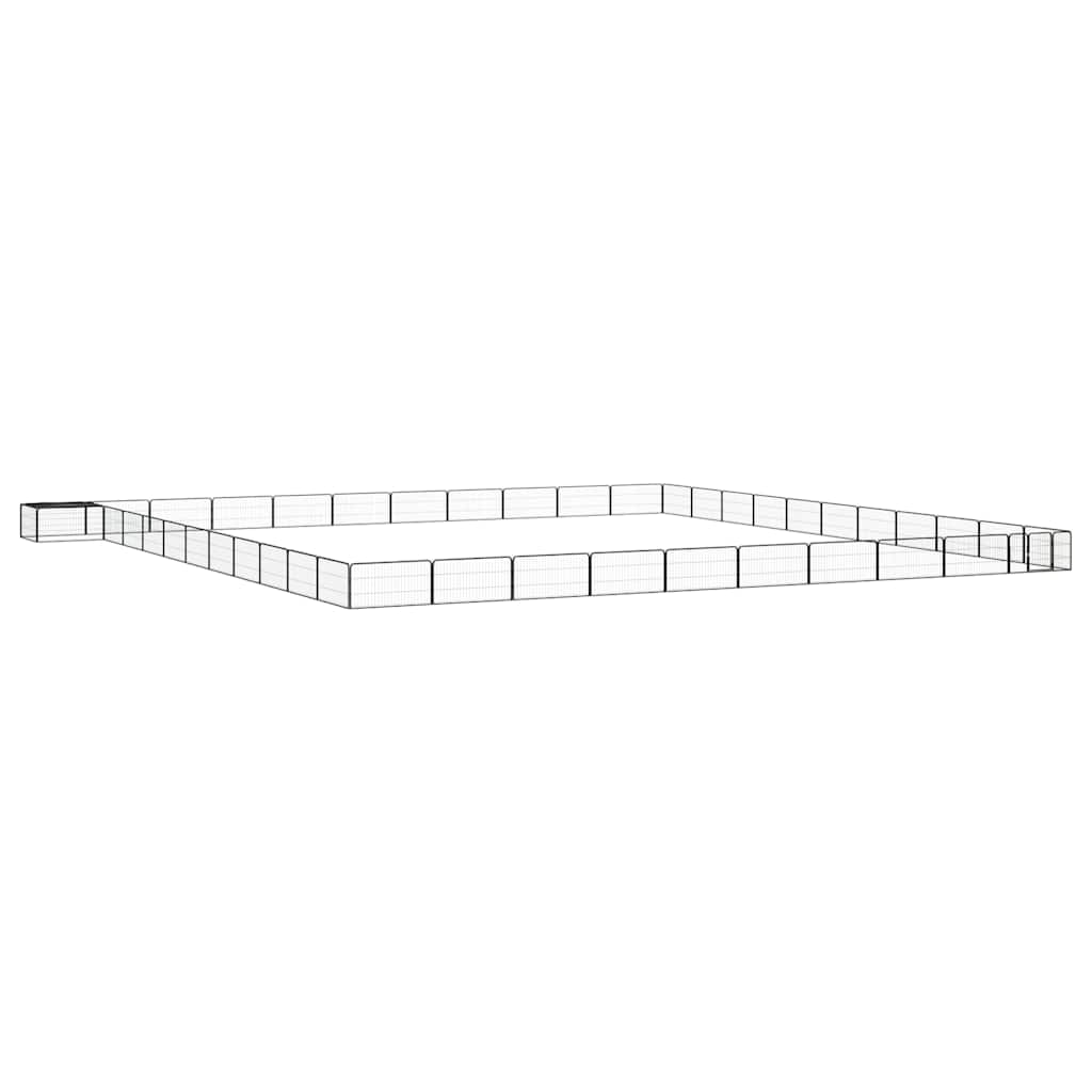 vidaXL 8-Panel Dog Playpen Black 100x50 cm Powder-coated Steel