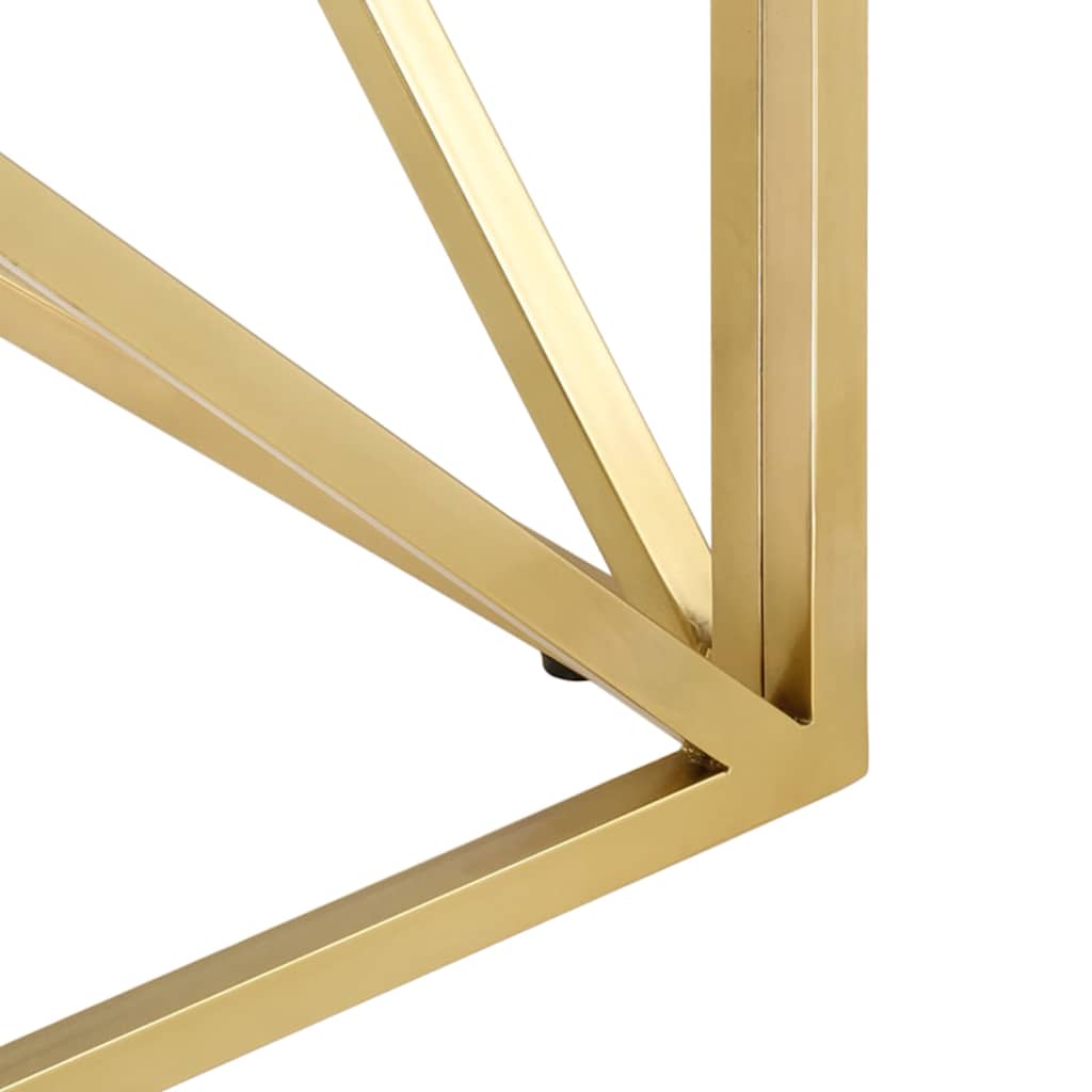 vidaXL Coffee Table Gold Stainless Steel and Tempered Glass 6