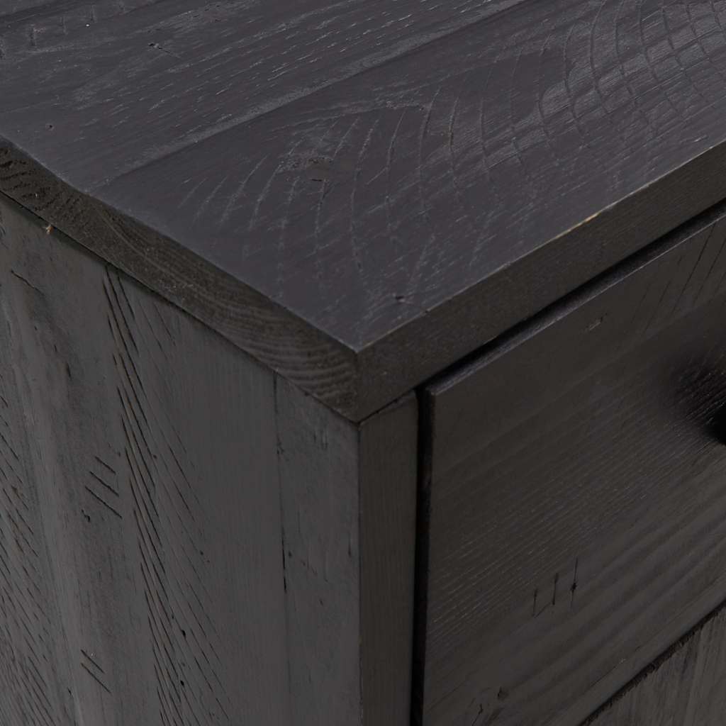 vidaXL Sideboard Black 110x35x70 cm Solid Pinewood 6