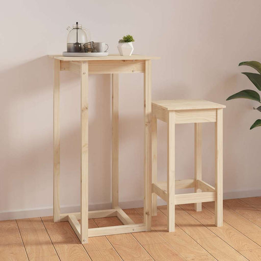 Bar Table Solid Wood Pine Natural 60 cm 60 cm