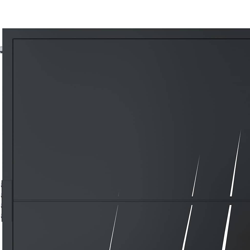 vidaXL Garden Gate Anthracite 100x150 cm Steel Grass Design 6
